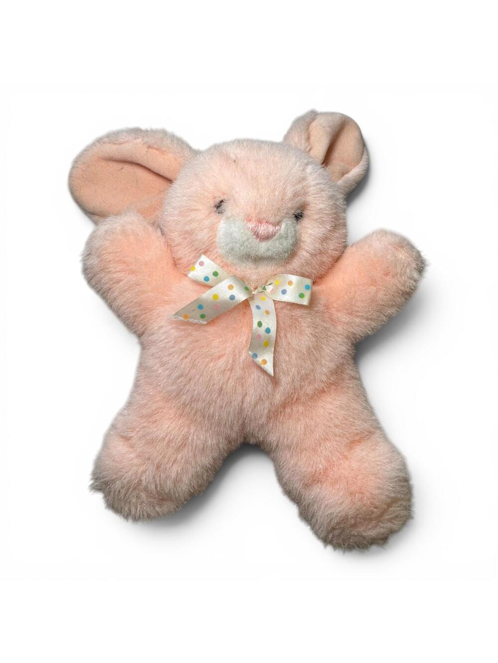 Vintage Heartline Soft Baby Pink Stuffed Animal Plushie Bunny Rabbit GC